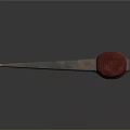 Rustic Axe With Red Wooden Handle And Metal Blade On Reflective Blue Surface