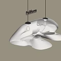 Modern Poliform White Pendant Light With Organic Shape Hanging In Interior 3d model