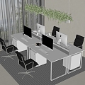 modern office desk and chair 3d model