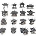 Traditional Chinese Pavilion Architectural Models With Various Design And Style Options