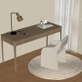 Modern desk and chair combination lamp 3d model