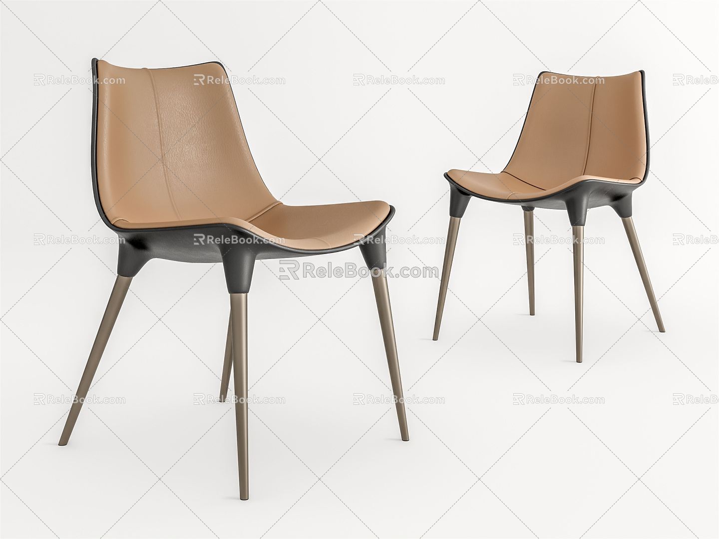 Modern Dining Chair Leather Dining Chair Single Chair 3d model