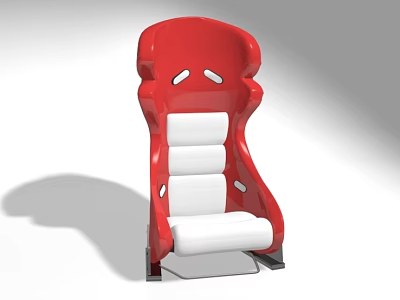 Red And White Modern Leisure Chair Featuring Stylish Design With Ventilated Backrest And Comfortable Seat 3d model