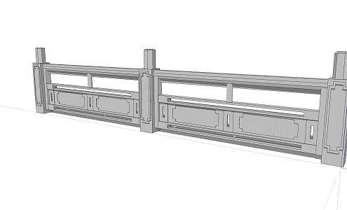 Chinese-style Balustrade Marble Balustrade 3d model