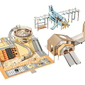 Modern Wooden Playground Equipment With Slides Climbing Structures And Tunnels