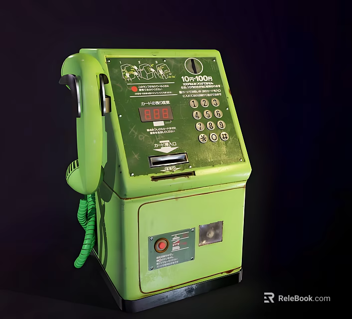 Smart Machine Vintage Green Dancall Payphone With Keypad Coin Slot And Handset 3d model 
