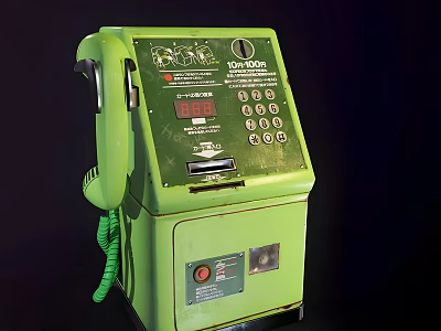 Smart Machine Vintage Green Dancall Payphone With Keypad Coin Slot And Handset 3d model
