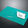 DIY Small Furniture Craft Model On Green Cutting Mat With Utility Knife