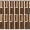 Stylish Modern Wooden Partition With Vertical Slats And Natural Wood Grain