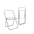 Clear Transparent Folding Chair With Acrylic Seat And Chrome Metal Frame