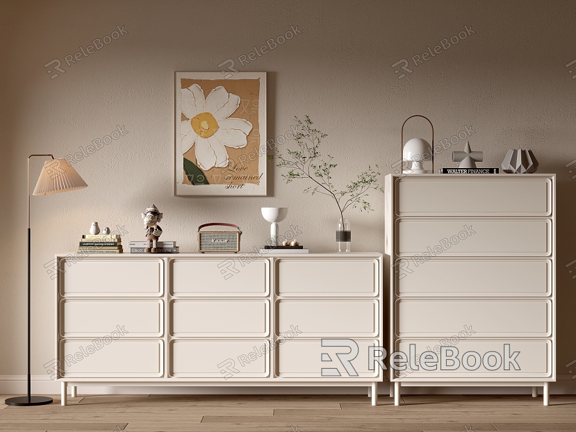 Entrance Cabinet Shoe Cabinet Sideboard Wall Decorative Pendant Ornaments Bucket Cabinet Cream Decorative Cabinet Low Cabinet Sideboard model