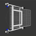 Accessible Shopping Cart With White Frame Blue Handles Metal Mesh Basket And Wheels