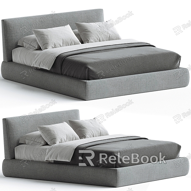 Modern fabric double bed model