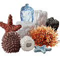 Mediterranean Ornaments Combination Coral Furnishings Ornaments 3d model