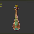 Traditional Handcrafted Wooden Pipa Musical Instrument for Home Living Decorative Accessory with Classic Design