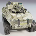 Wheeled Military Tank With Camouflage Paint SMC 428 Number Top Mounted Armament And LED Lights