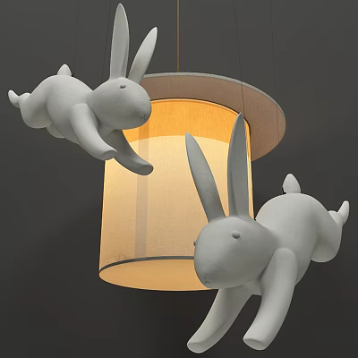 karman wow cartoon rabbit chandelier 3d model