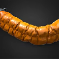 Curved Orange Pipe With BURNER GAMES Text And Metal Connectors