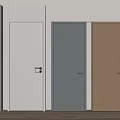 Modern Hinged Doors In Various Colors And Materials For Home Interior Design 3d model