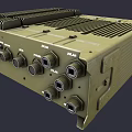 Military Style Olive Green Portable Digital Device With Heat Sink Grille Control Panel Buttons Handle