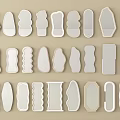 Mirrors in Various Shapes with Different Frame Designs Arranged on Beige Background