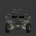 Military Style Armored Truck With Roof Equipment Antenna And Hardened Exterior