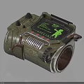 Vintage Green Military Style Weapon With Screen Display Buttons Knobs And Barrel Structure 3d model