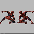 Spider Man Game Movie Character In Red And Black Costume With Dynamic Poses