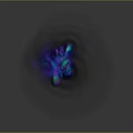 Vibrant Blue Purple Gradient Fantasy Character With Transparent Wings Aura Effect And Bottom Reflection