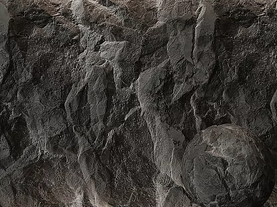Natural Rock Formation Featuring Irregular Textures And Round Boulder 3d model