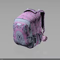 Cute Pink Backpack Design With Lion Pattern And Floral Decorations