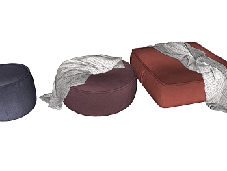 Modern Sofa Stool Combination Fabric Stool 3d model