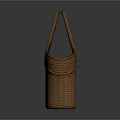Handwoven Brown Woven Basket With Sturdy Handle And Classic Design