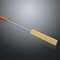 Long Handle Household Cleaning Brush With Orange Grip And Yellow Bristle Head