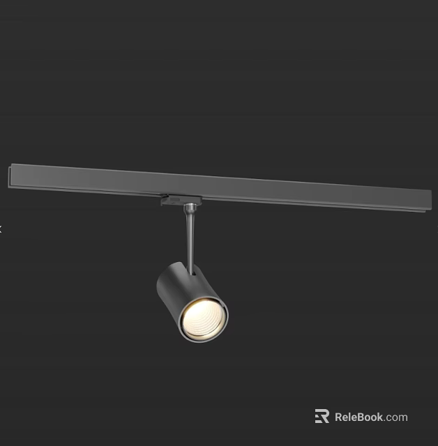 Modern Black Track Spotlight Downlight With Adjustable LED Head For Home Interior Lighting 3d model 