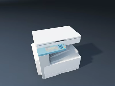 Efficient Multifunctional White Office Appliance With Print Scan Copy Functions And Control Panel 3d model