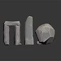 Natural Wood and Stone Decorative Pieces with Textured Surfaces and Varied Shapes