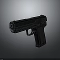 Modern Black Tactical Pistol With Sleek Metal Finish And Ergonomic Grip