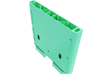 Green Plastic Connector Component With Mounting Holes And Structural Design 3d model