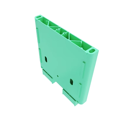 Green Plastic Connector Component With Mounting Holes And Structural Design 3d model