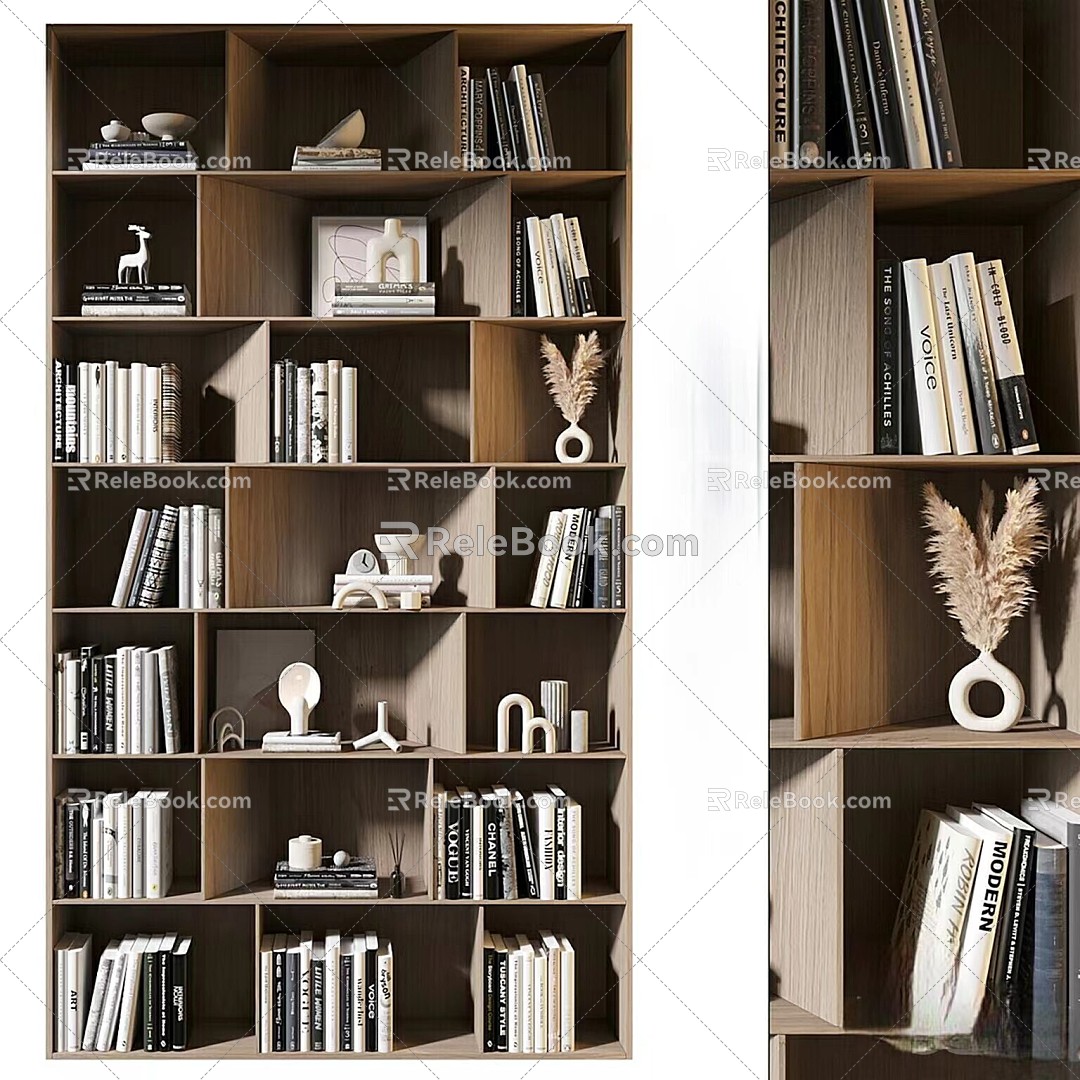 exquisite bookshelf 3d model