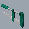 Durable Green Adjustable Metal Clamp Hardware Tool For Secure Woodworking Projects 3d model