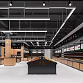 Supermarket Meat Products Area With Fresh Display Counters Clear Signage And Organized Setup