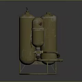 Essential Household Yellow Cylindrical Tanks with Valves and Stand for Daily Use