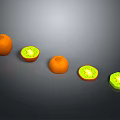 Fresh Fruit Display Featuring Whole Oranges And Sliced Kiwis With Green Flesh