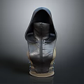 Stylish Black Leather Boots Design With Zipper Closure And Laces On Brown Sole