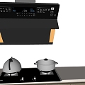 Range Hood Gas Stove Kitchenware Hood Stove Kitchen Appliances 3d model