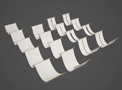 Modern Curtain Crane Curtain Ceiling 3d model