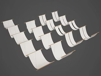 Modern Curtain Crane Curtain Ceiling 3d model