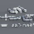 Modern pipe fume pipe 3d model